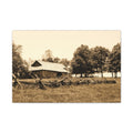 Quiet Acres — Matte Canvas Print — Sepia Barn Photography Wall Art