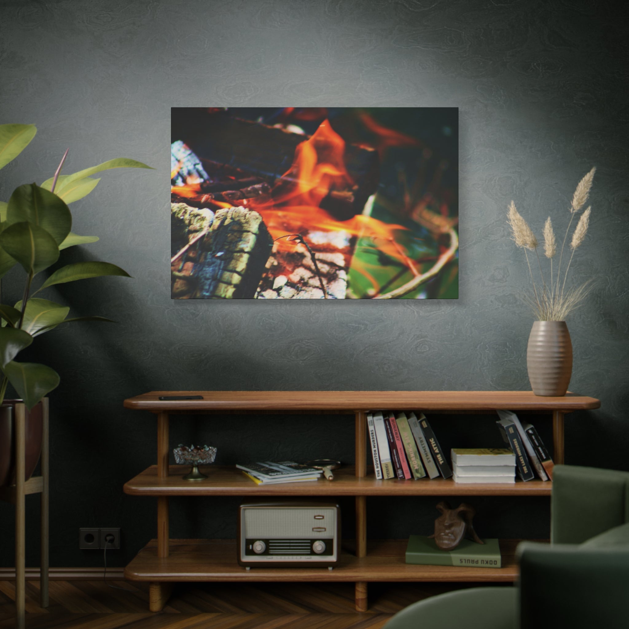 Campfire Flames Matte Canvas Wall Art