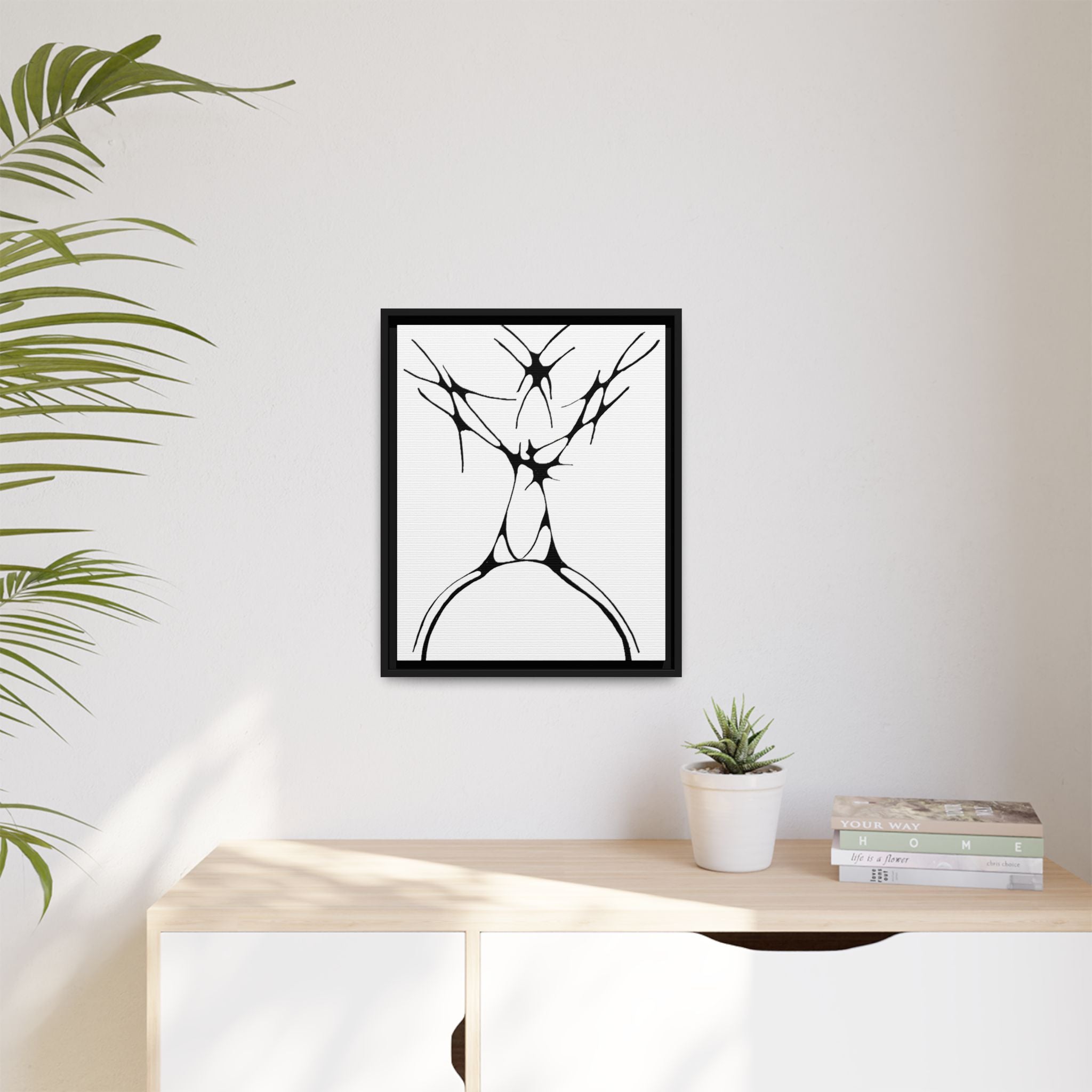 The Stag — Framed Matte Canvas Print — Abstract Line Art Wall Art