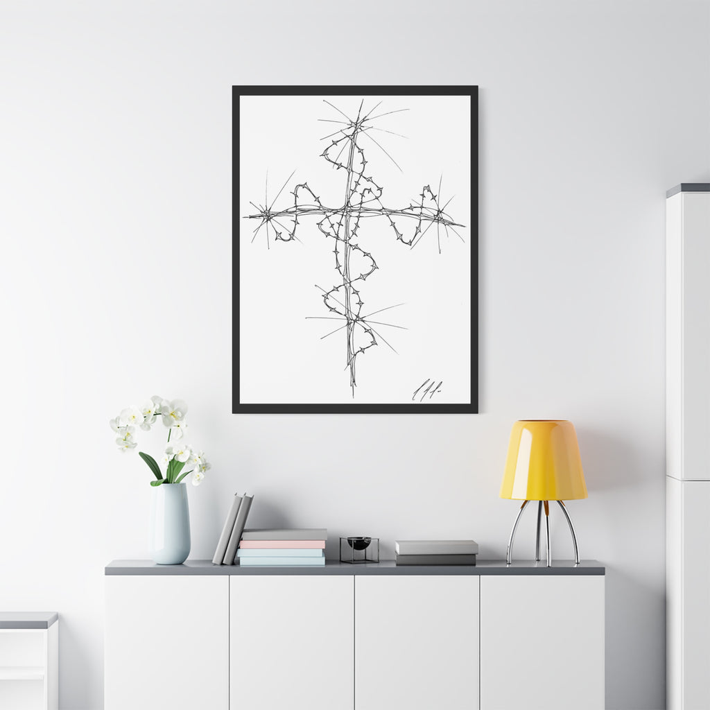 Barbed Wire Cross Matte Canvas Wall Art