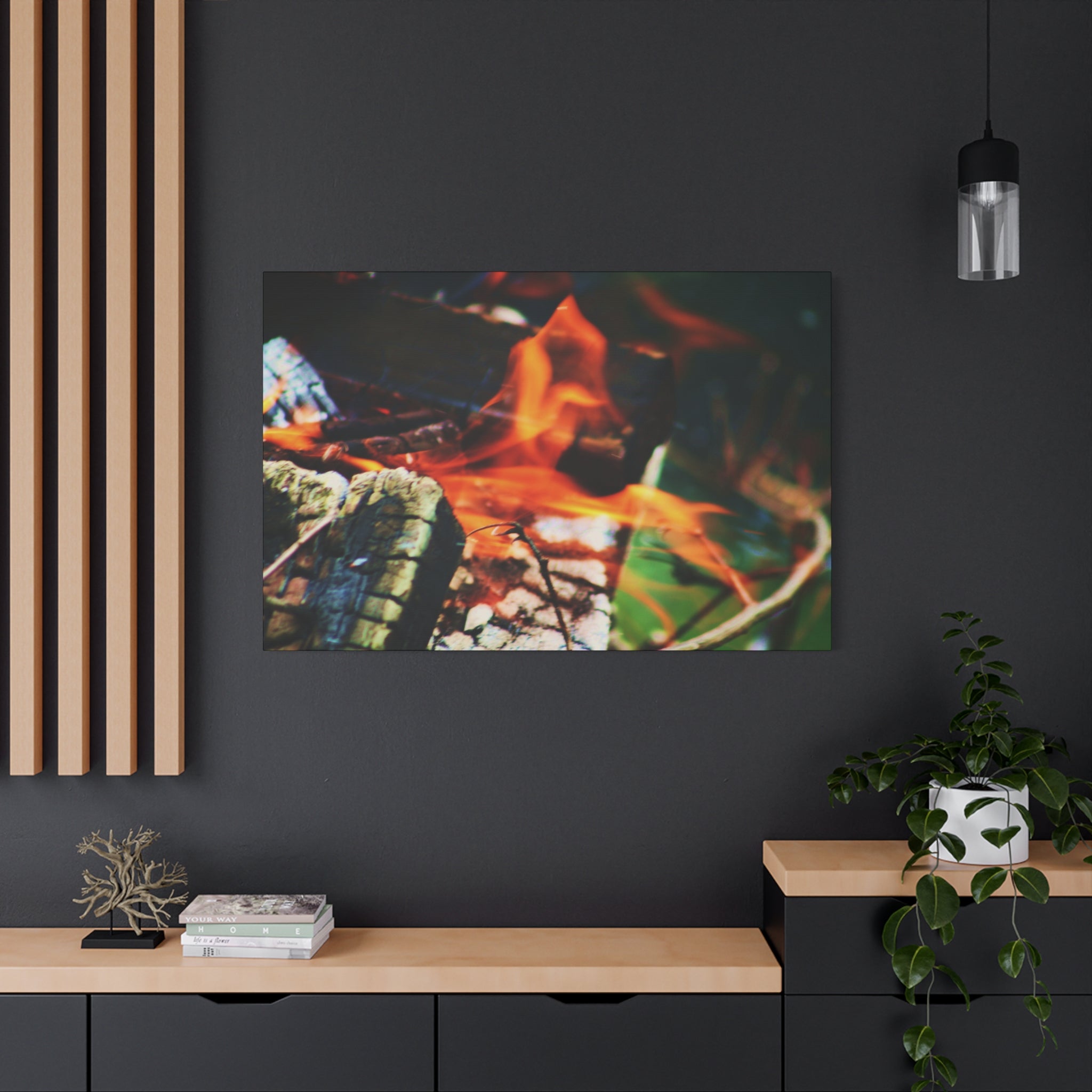 Campfire Flames Matte Canvas Wall Art