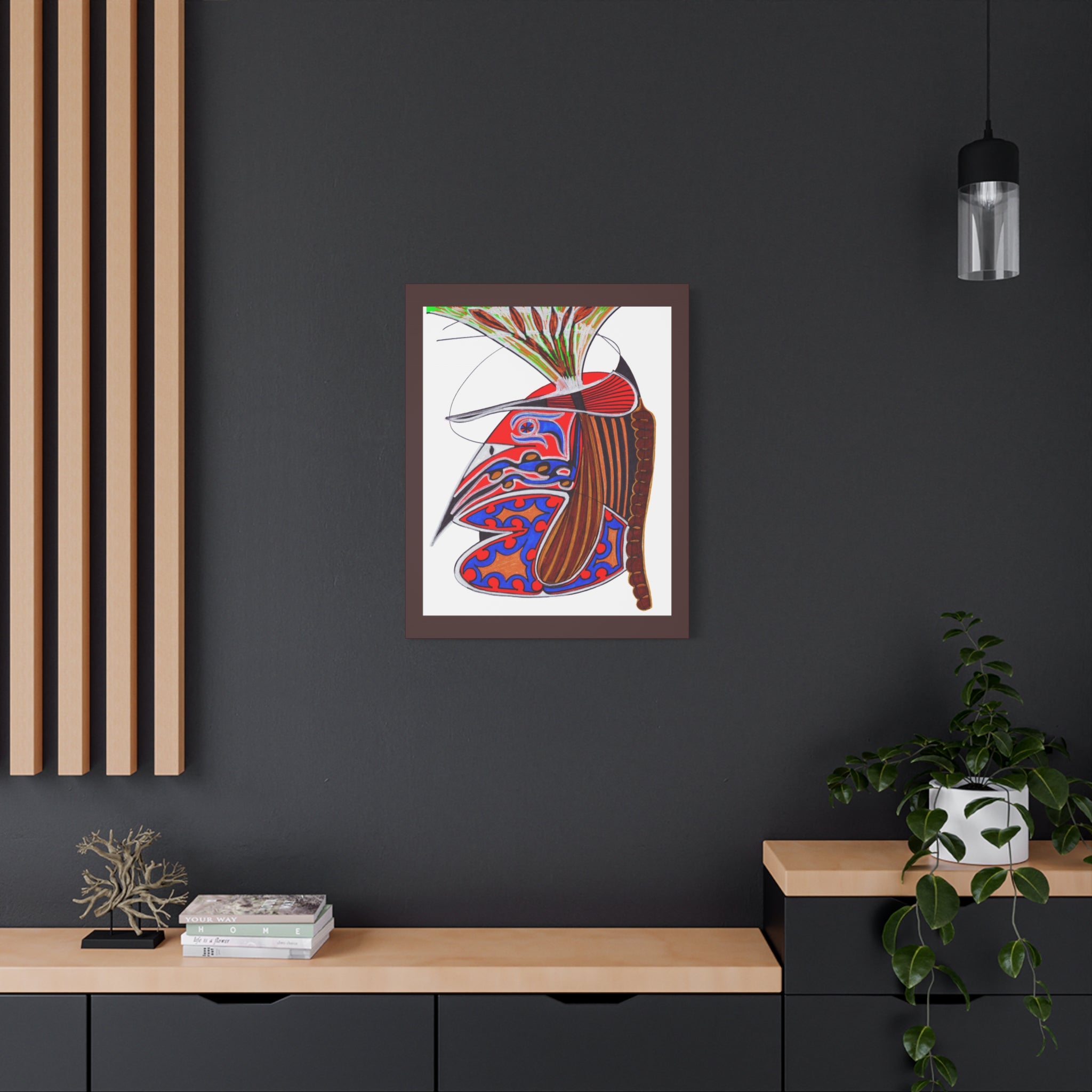 Native Face — Tribal Abstract Matte Canvas Print — Stretched Wall Art (1.25" Depth)