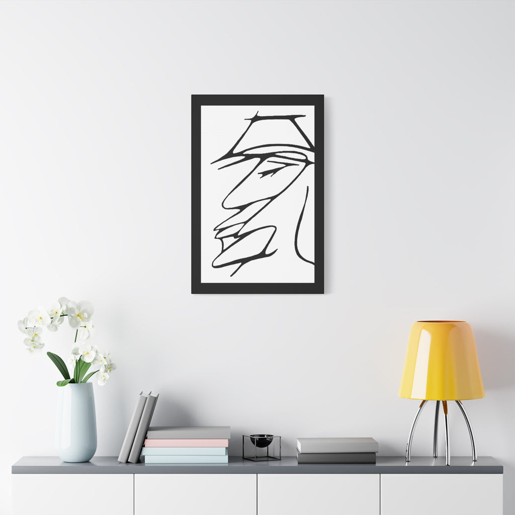 Minimalist Line Art Canvas Print — Abstract Profile Matte Stretched Wall Art