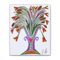 Wild Blooms in Painted Vase — Abstract Floral Matte Canvas Print — Stretched Wall Art (1.25" Depth)