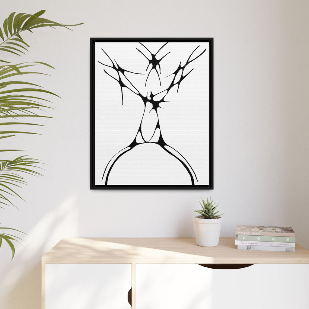 The Stag — Framed Matte Canvas Print — Abstract Line Art Wall Art