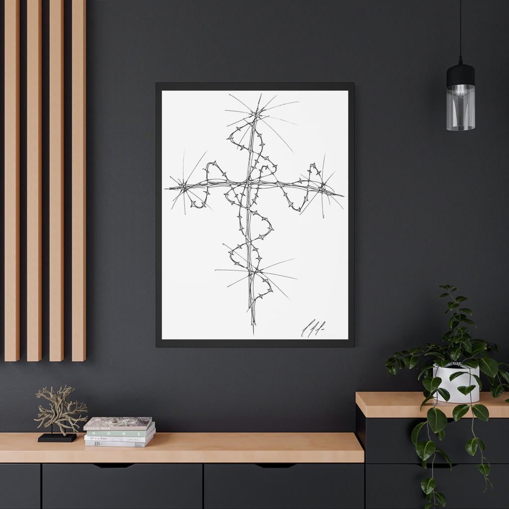 Barbed Wire Cross Matte Canvas Wall Art