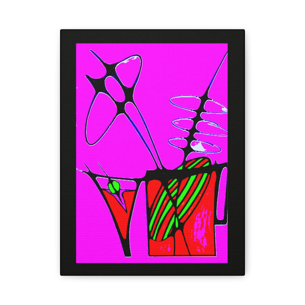 Abstract Cocktails 2 — Matte Canvas Print — Magenta Cocktail Wall Art