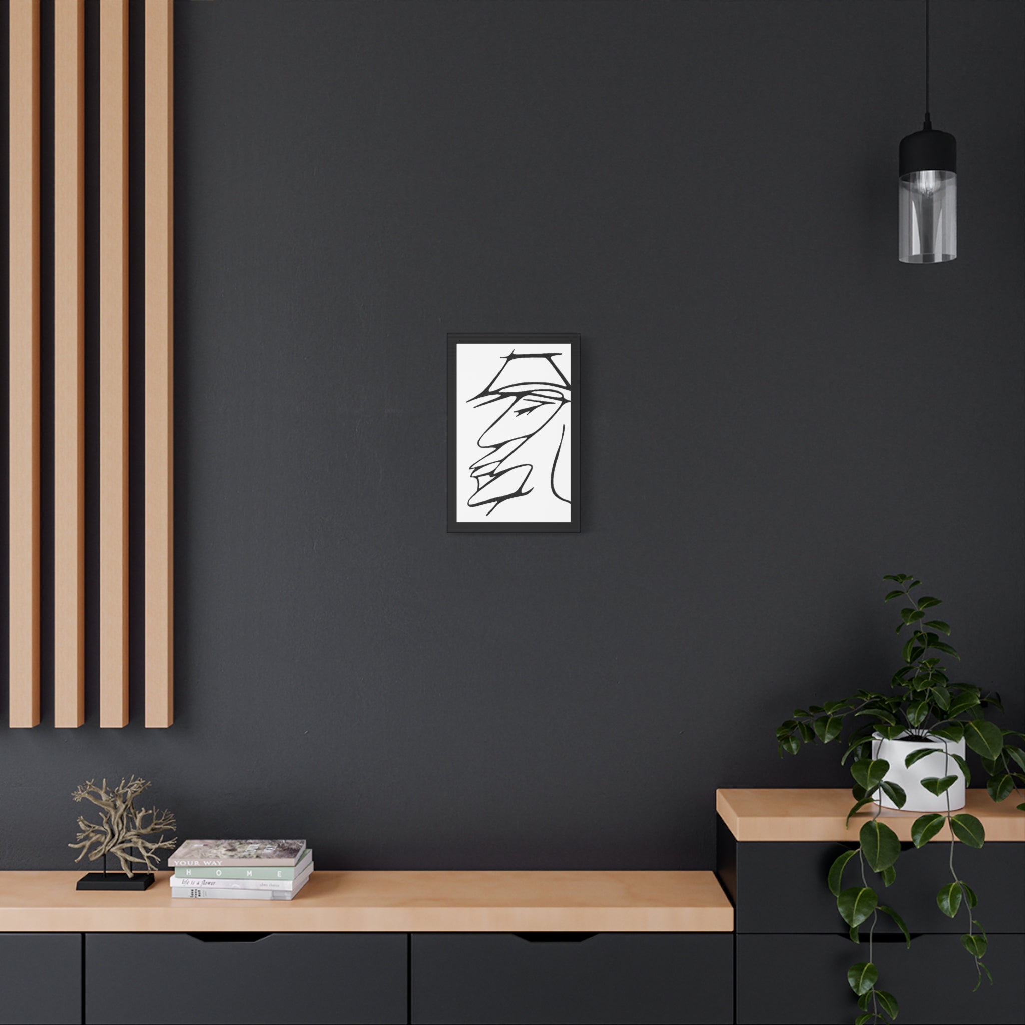 Minimalist Line Art Canvas Print — Abstract Profile Matte Stretched Wall Art