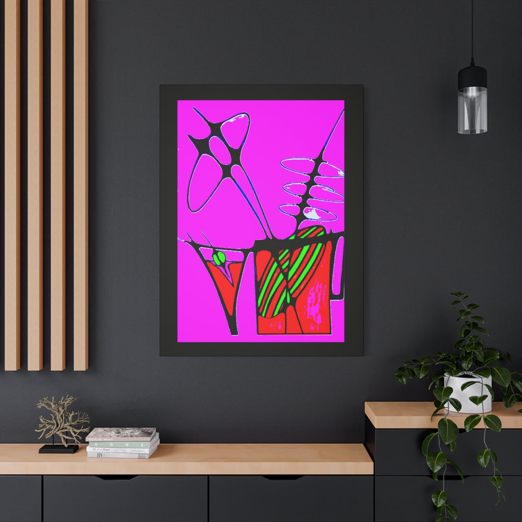 Abstract Cocktails 2 — Matte Canvas Print — Magenta Cocktail Wall Art
