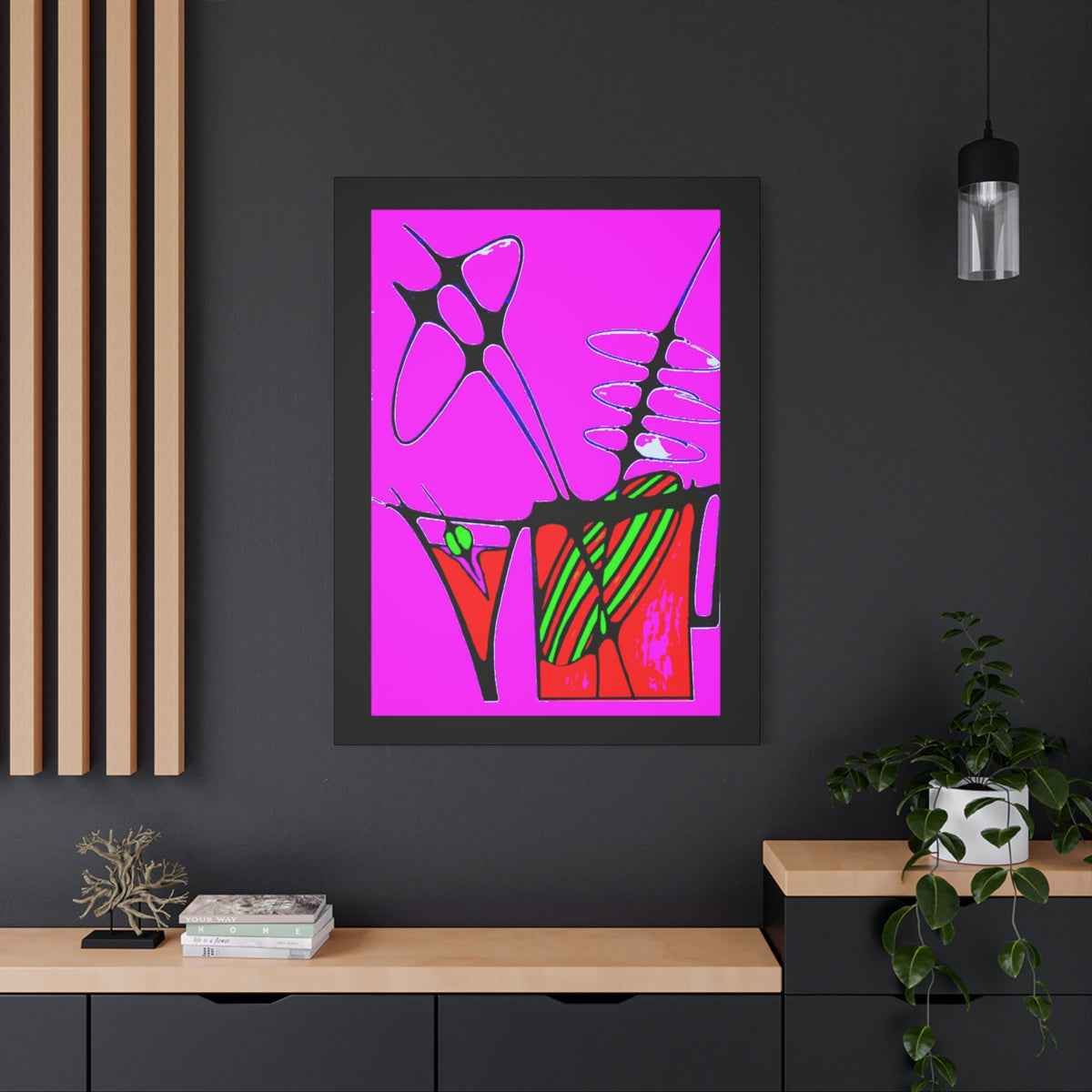 Abstract Cocktails 2 — Matte Canvas Print — Magenta Cocktail Wall Art