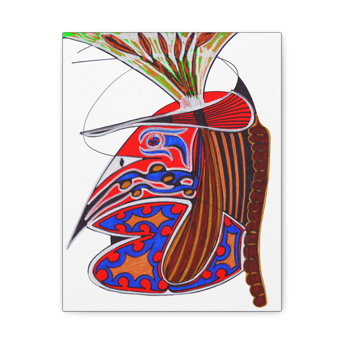 Abstract Tribal Bird Art Canvas