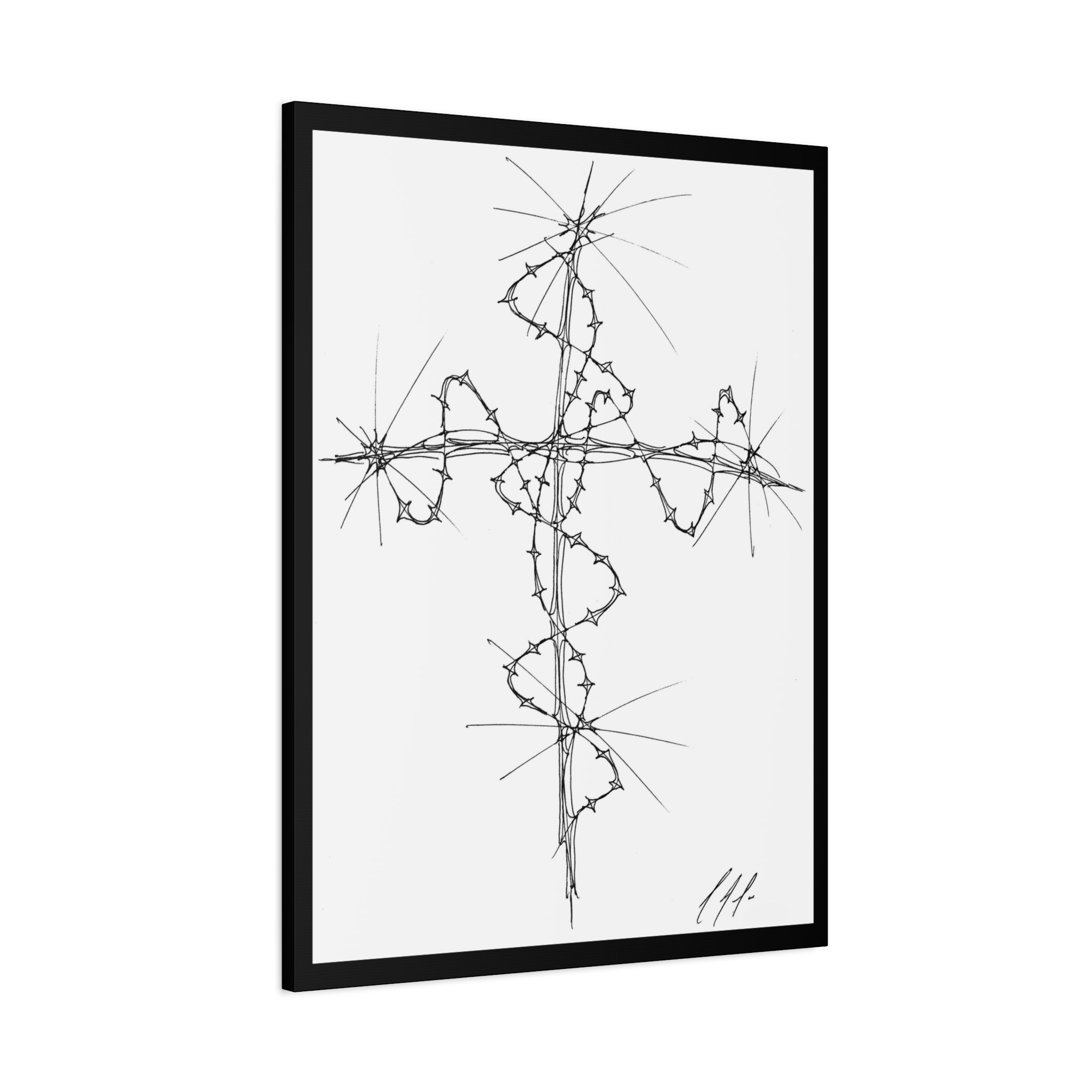 Barbed Wire Cross Matte Canvas Wall Art