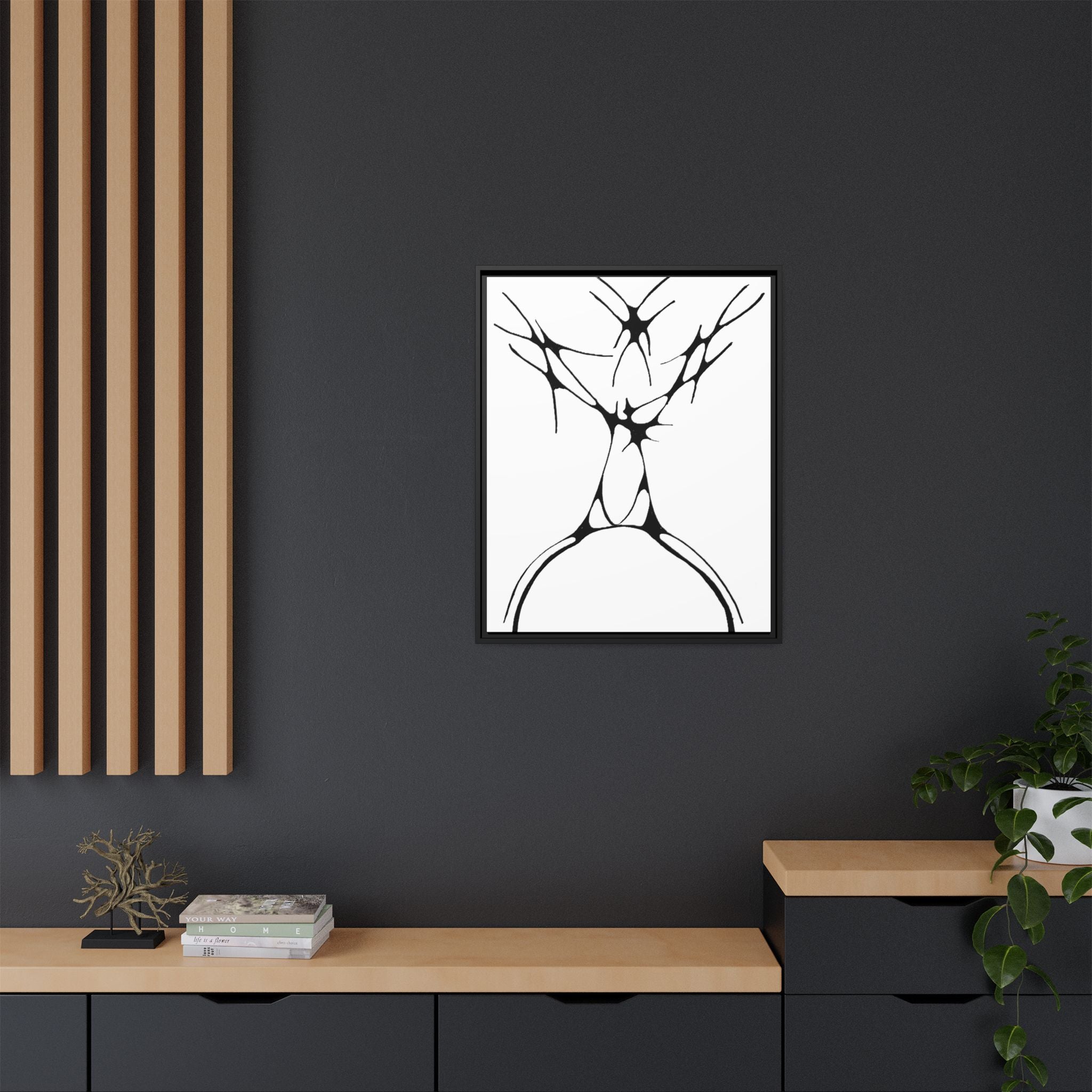 The Stag — Framed Matte Canvas Print — Abstract Line Art Wall Art