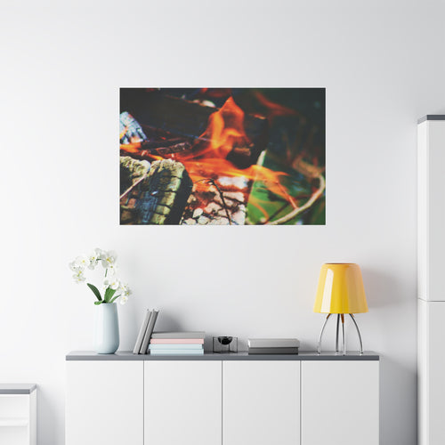 Campfire Flames Matte Canvas Wall Art