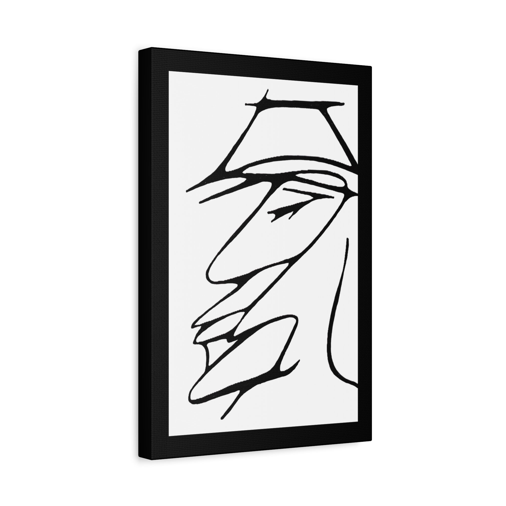 Minimalist Line Art Canvas Print — Abstract Profile Matte Stretched Wall Art