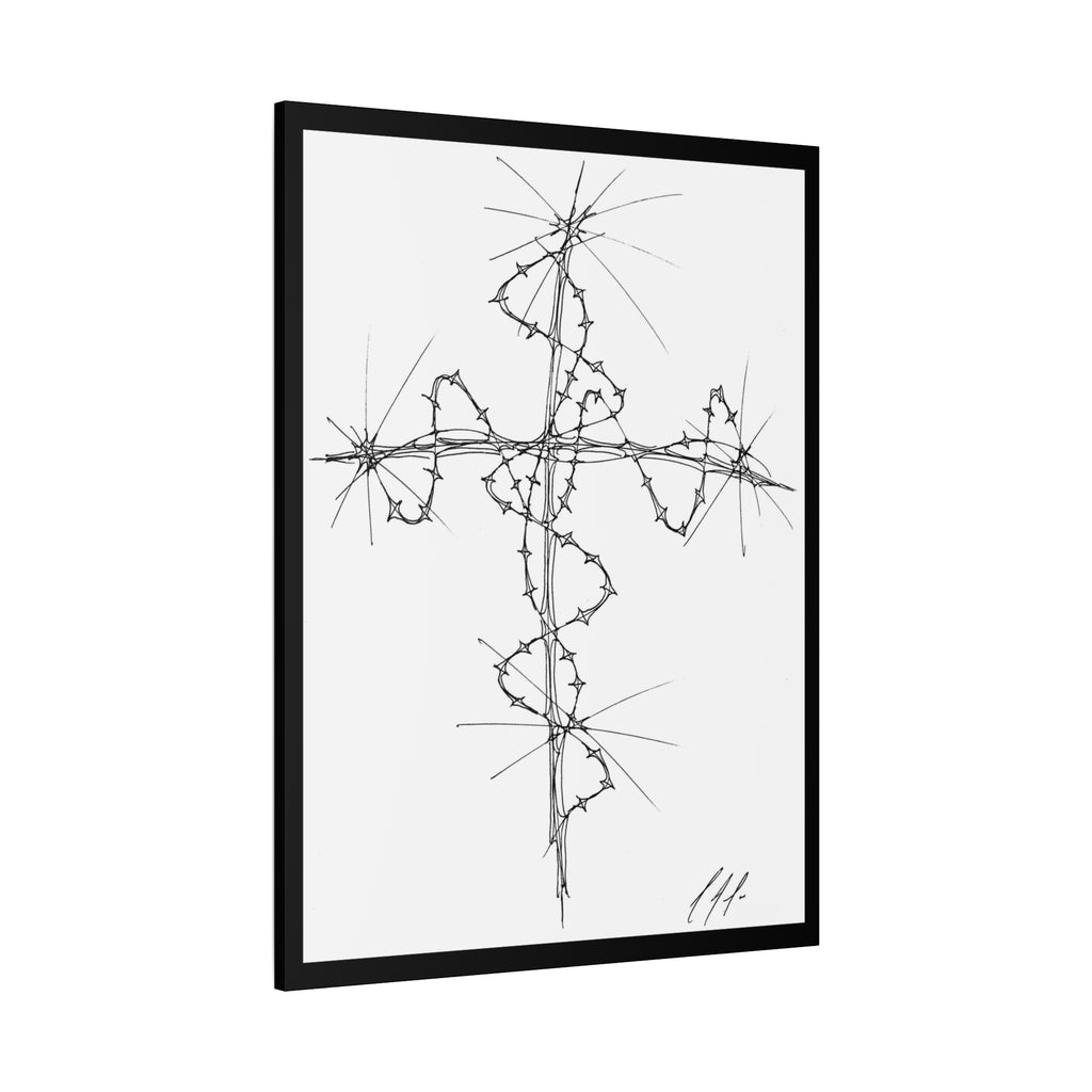 Barbed Wire Cross Matte Canvas Wall Art