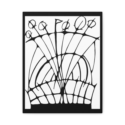 Abstract Black & White Floral Canvas Wall Art — Modern Stretched Matte Print