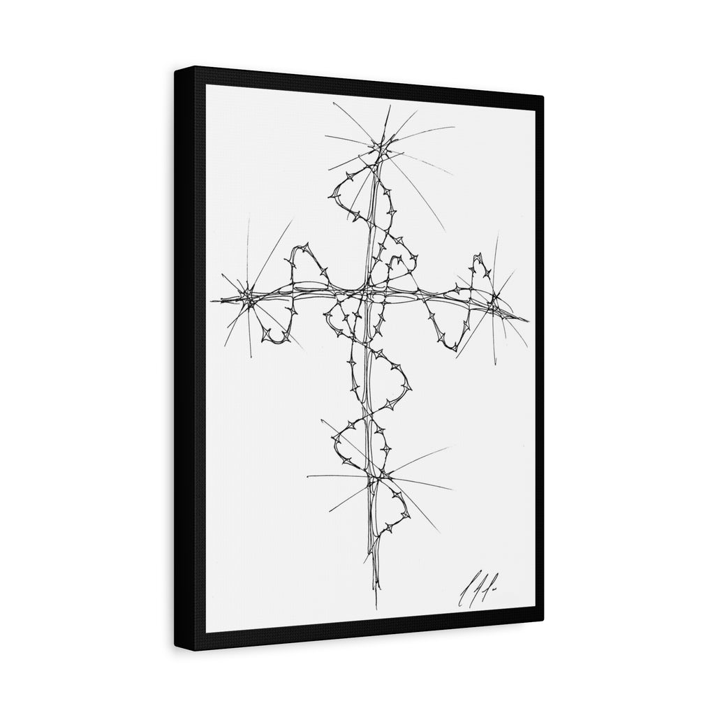 Barbed Wire Cross Matte Canvas Wall Art