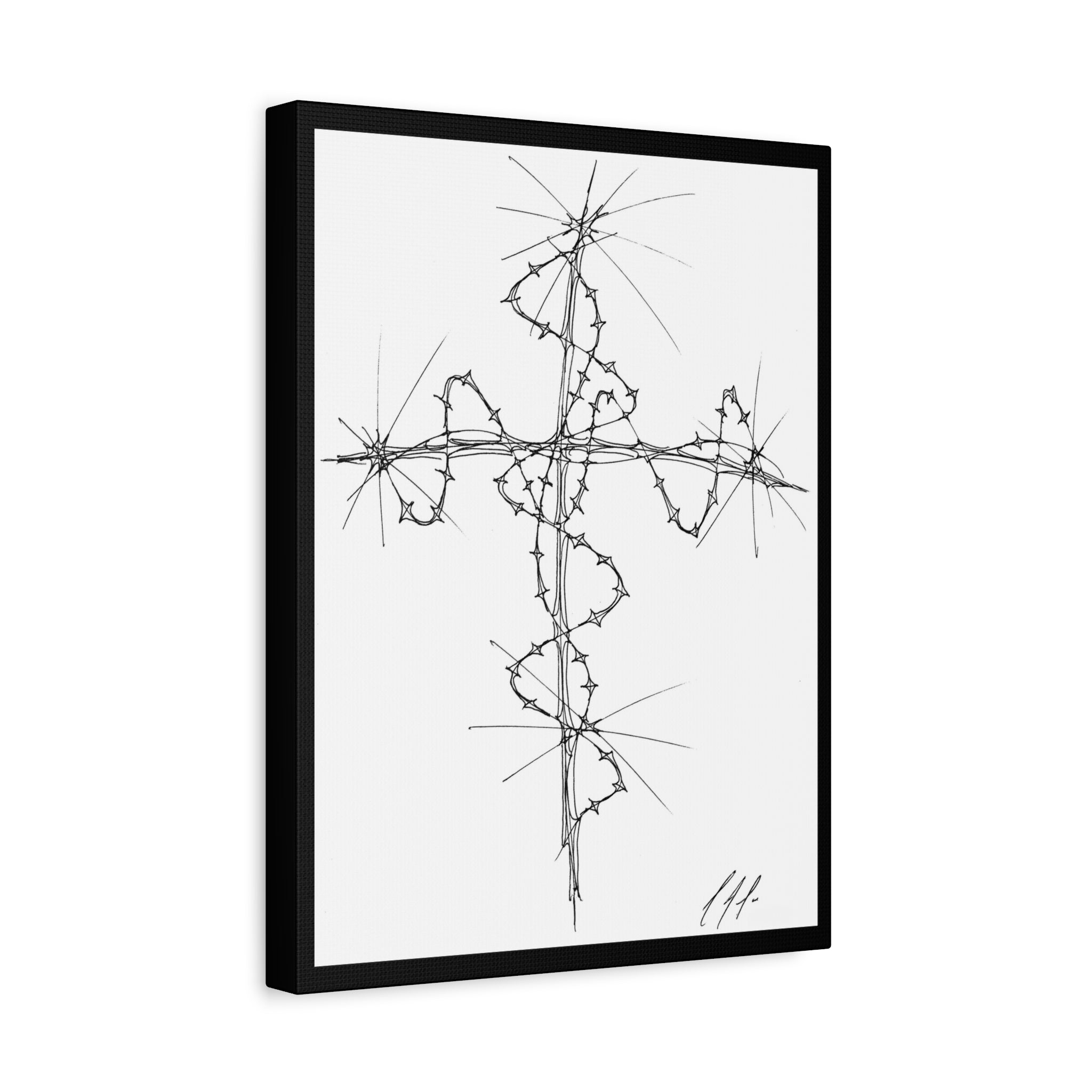 Barbed Wire Cross Matte Canvas Wall Art