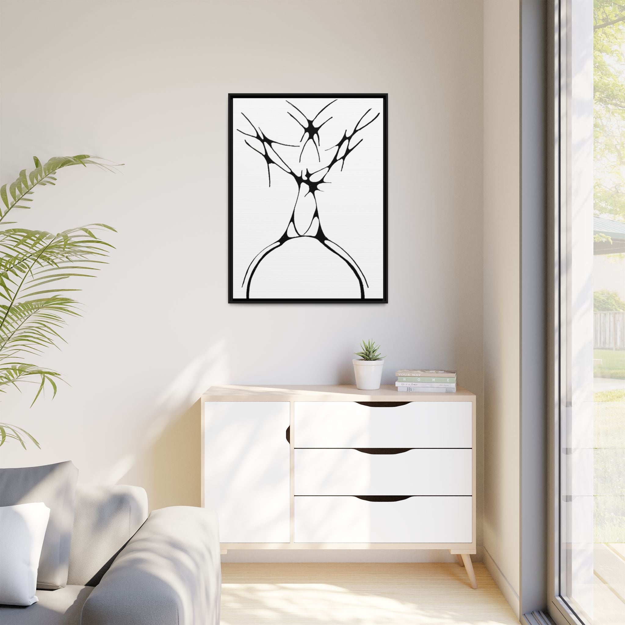 The Stag — Framed Matte Canvas Print — Abstract Line Art Wall Art