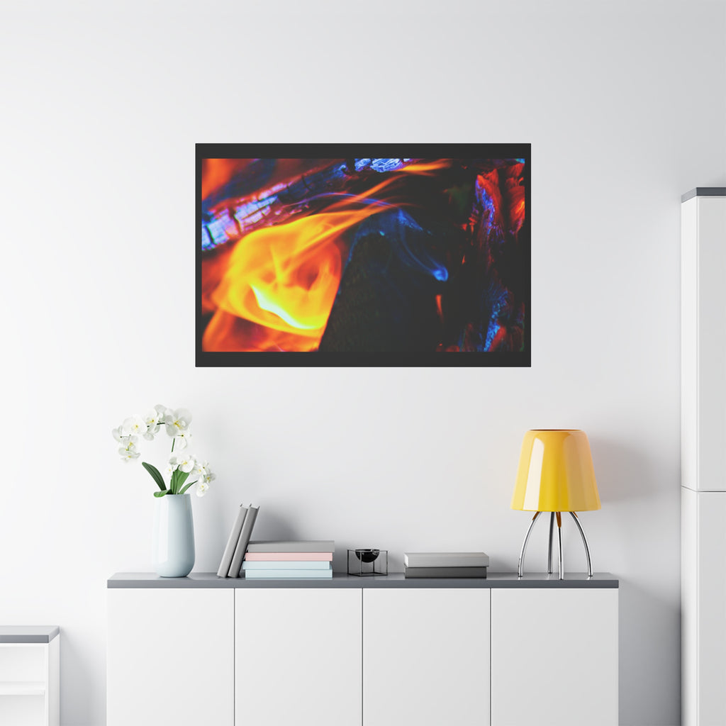 Pyre — Face in the Flame — Matte Canvas Print — Fire Photography Wall Art