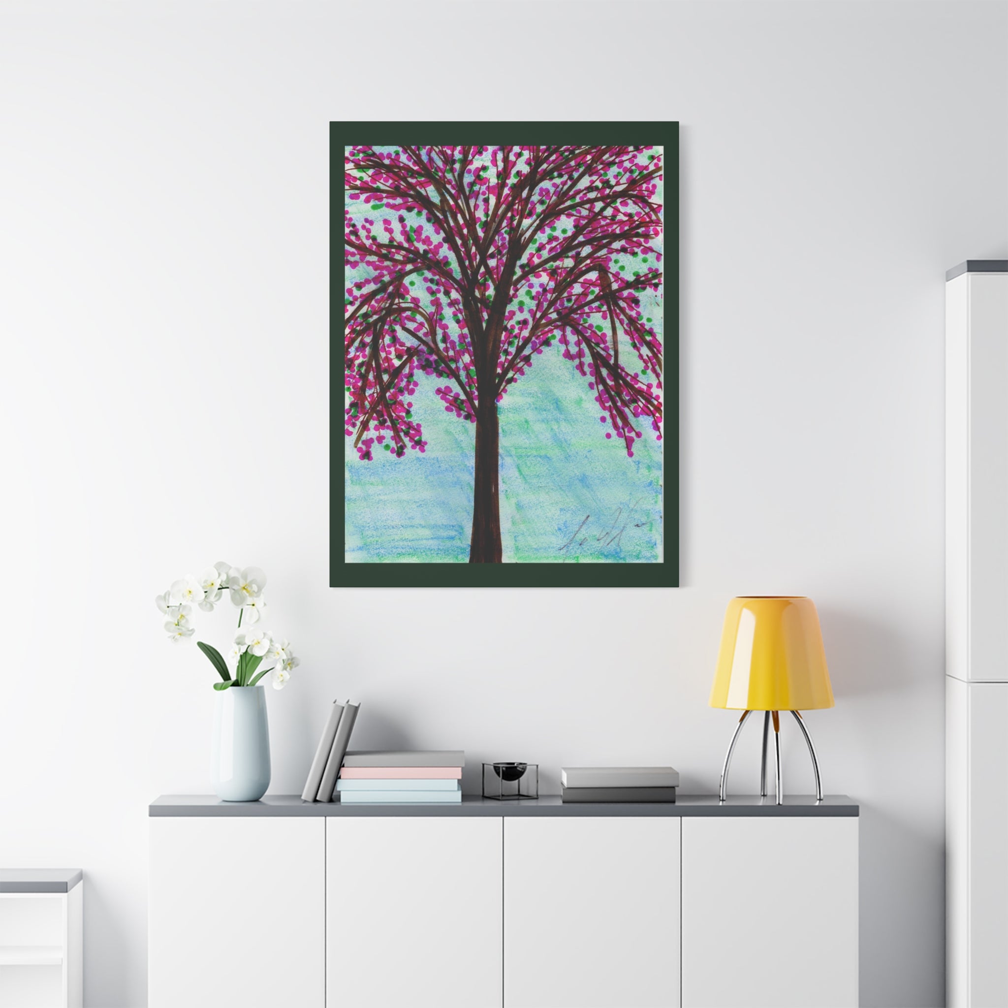 Pink Blossom Tree Matte Canvas Wall Art