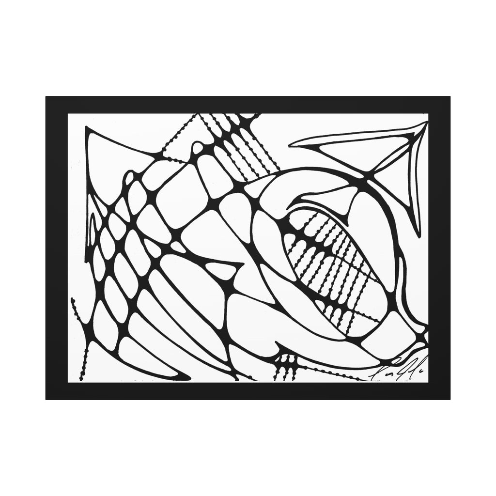Abstract creature canvas print — surreal wall art, stretched matte canvas