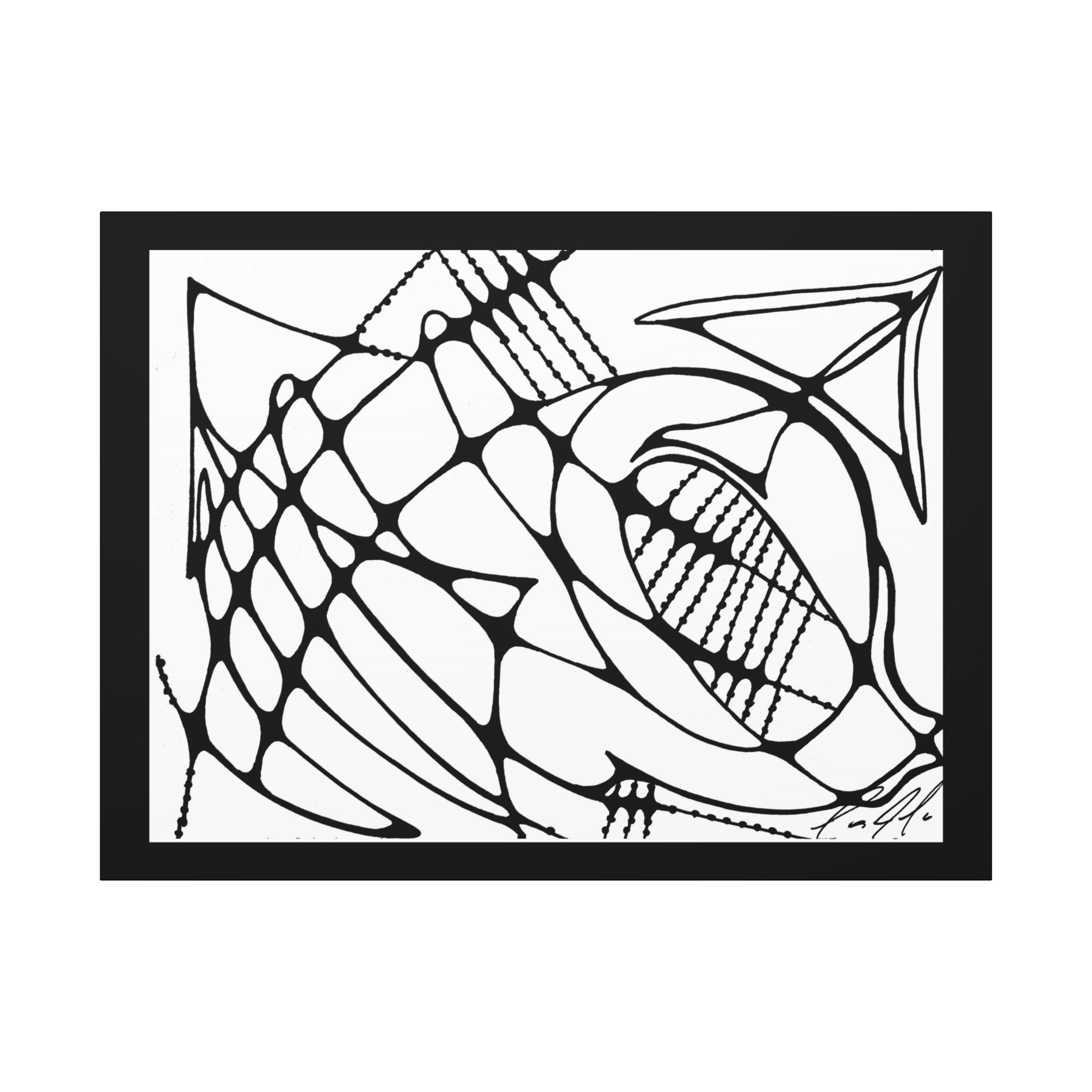 Abstract creature canvas print — surreal wall art, stretched matte canvas