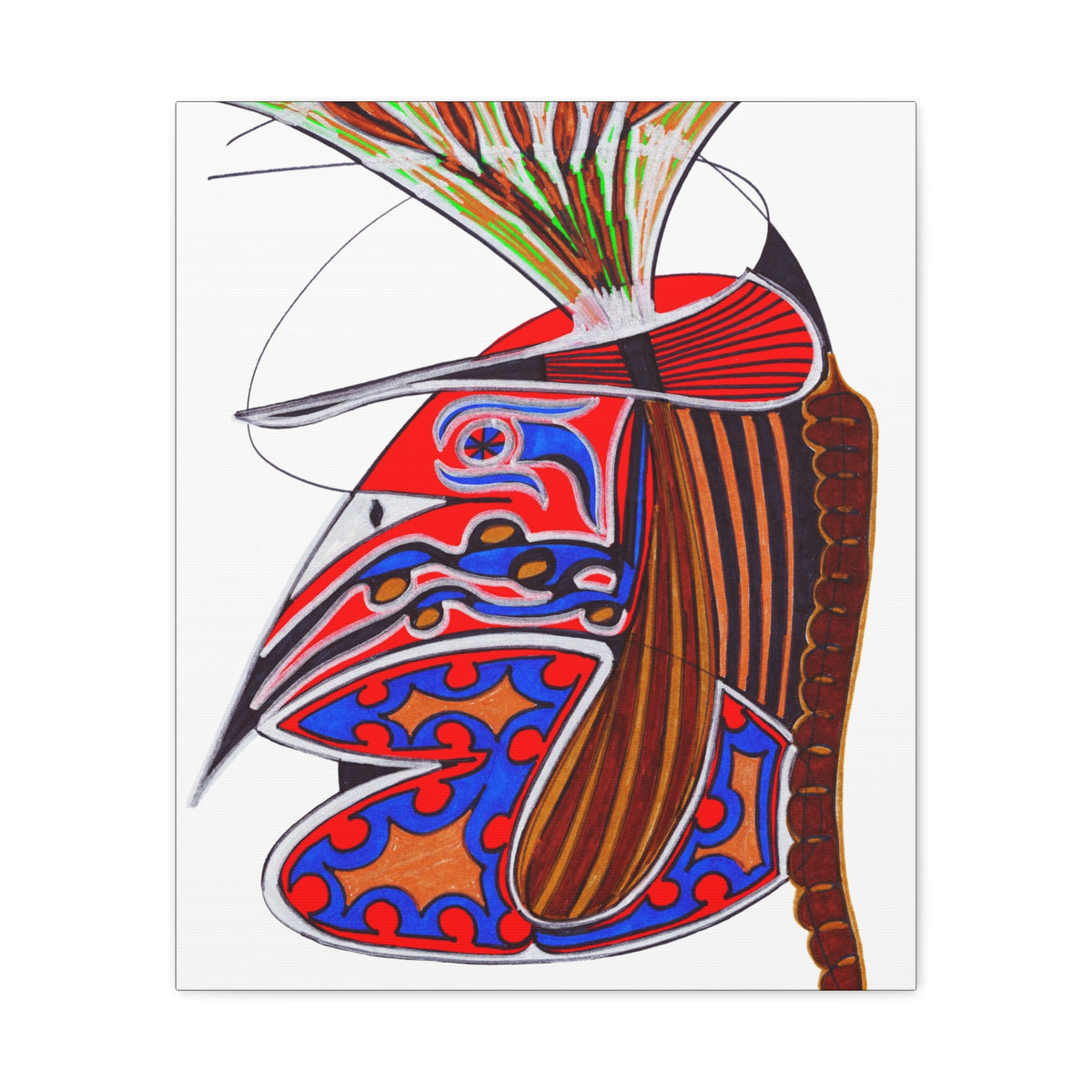 Abstract Tribal Bird Art Canvas