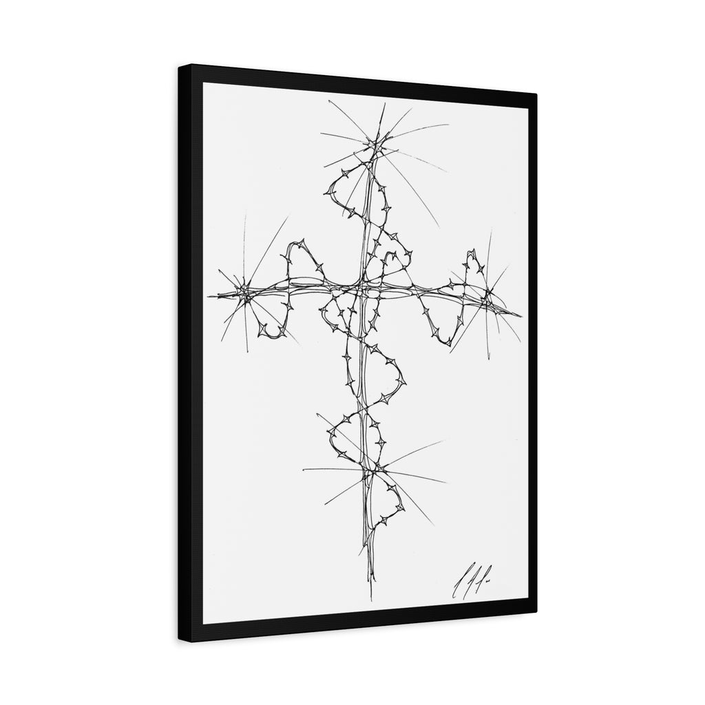 Barbed Wire Cross Matte Canvas Wall Art