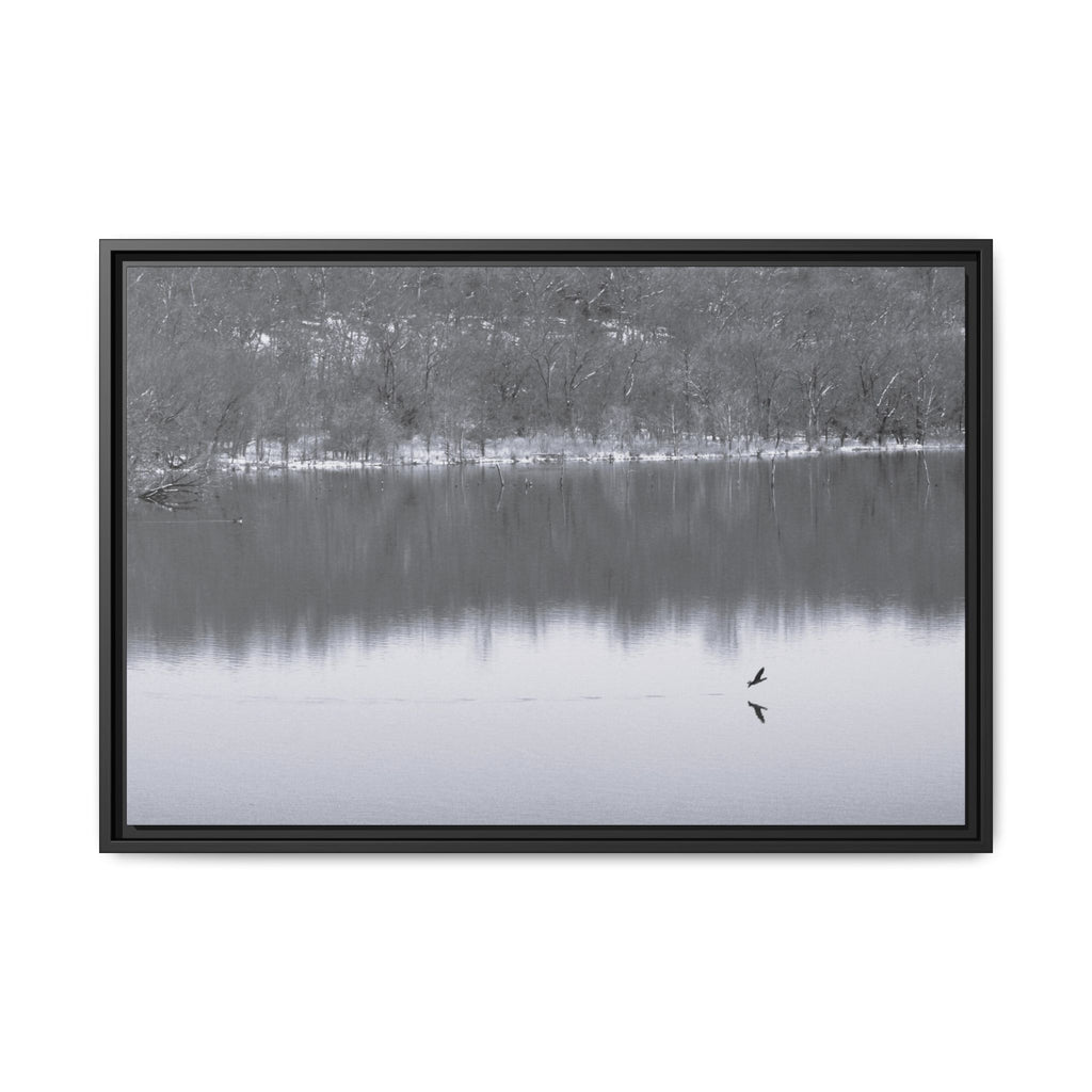 A Quiet Moment — Framed Matte Canvas Print — Black & White Nature Photography Wall Art