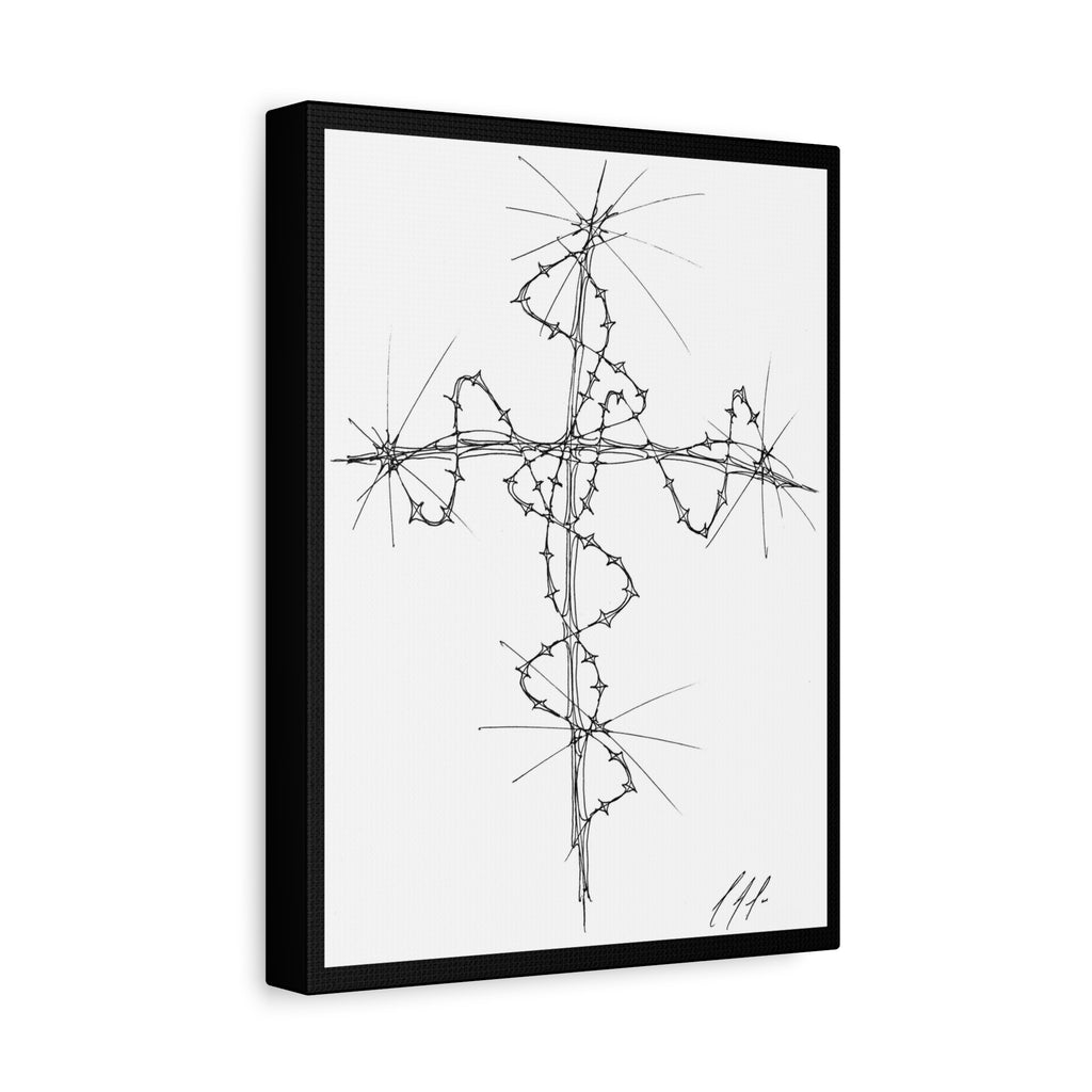 Barbed Wire Cross Matte Canvas Wall Art