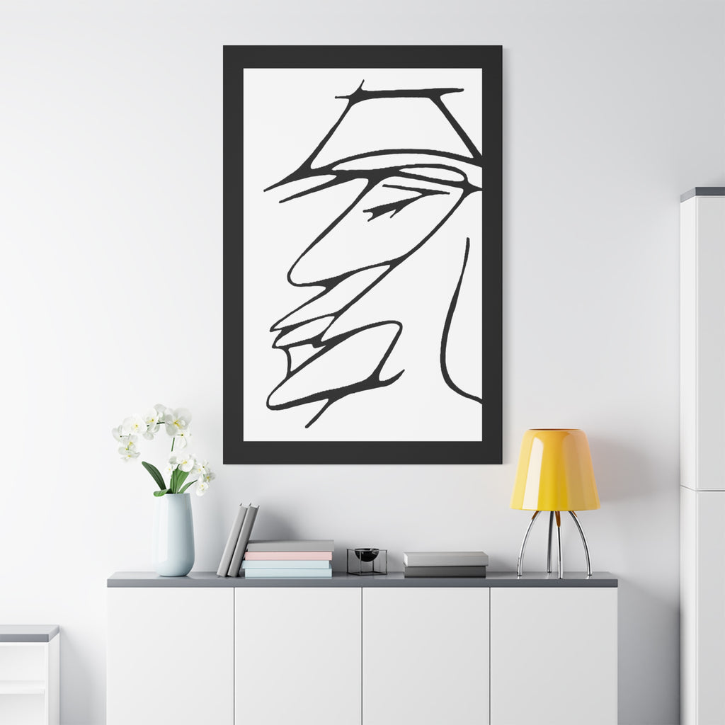 Minimalist Line Art Canvas Print — Abstract Profile Matte Stretched Wall Art