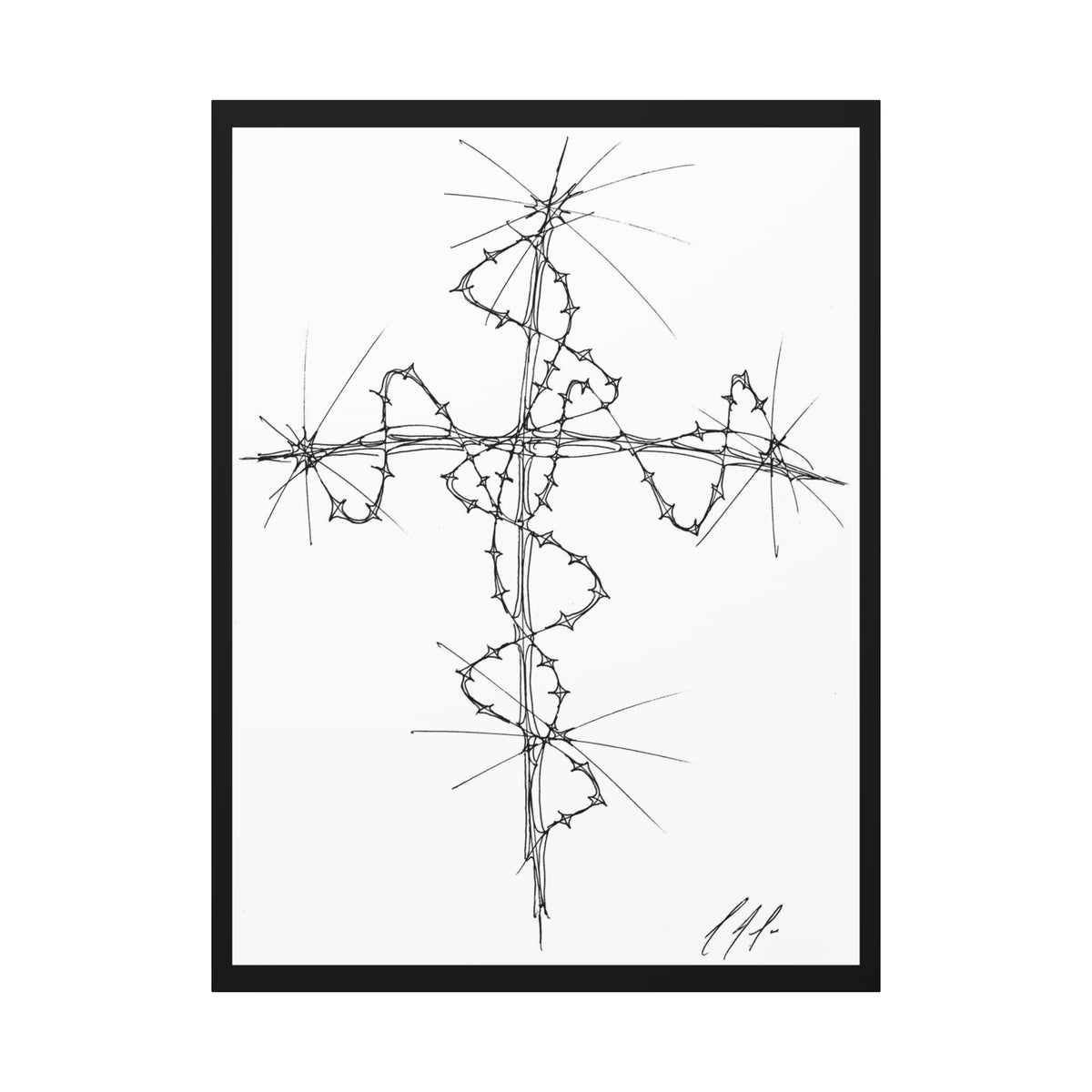 Barbed Wire Cross Matte Canvas Wall Art