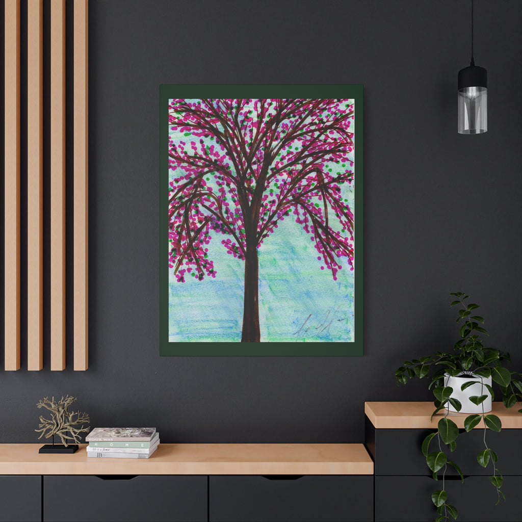 Pink Blossom Tree Matte Canvas Wall Art