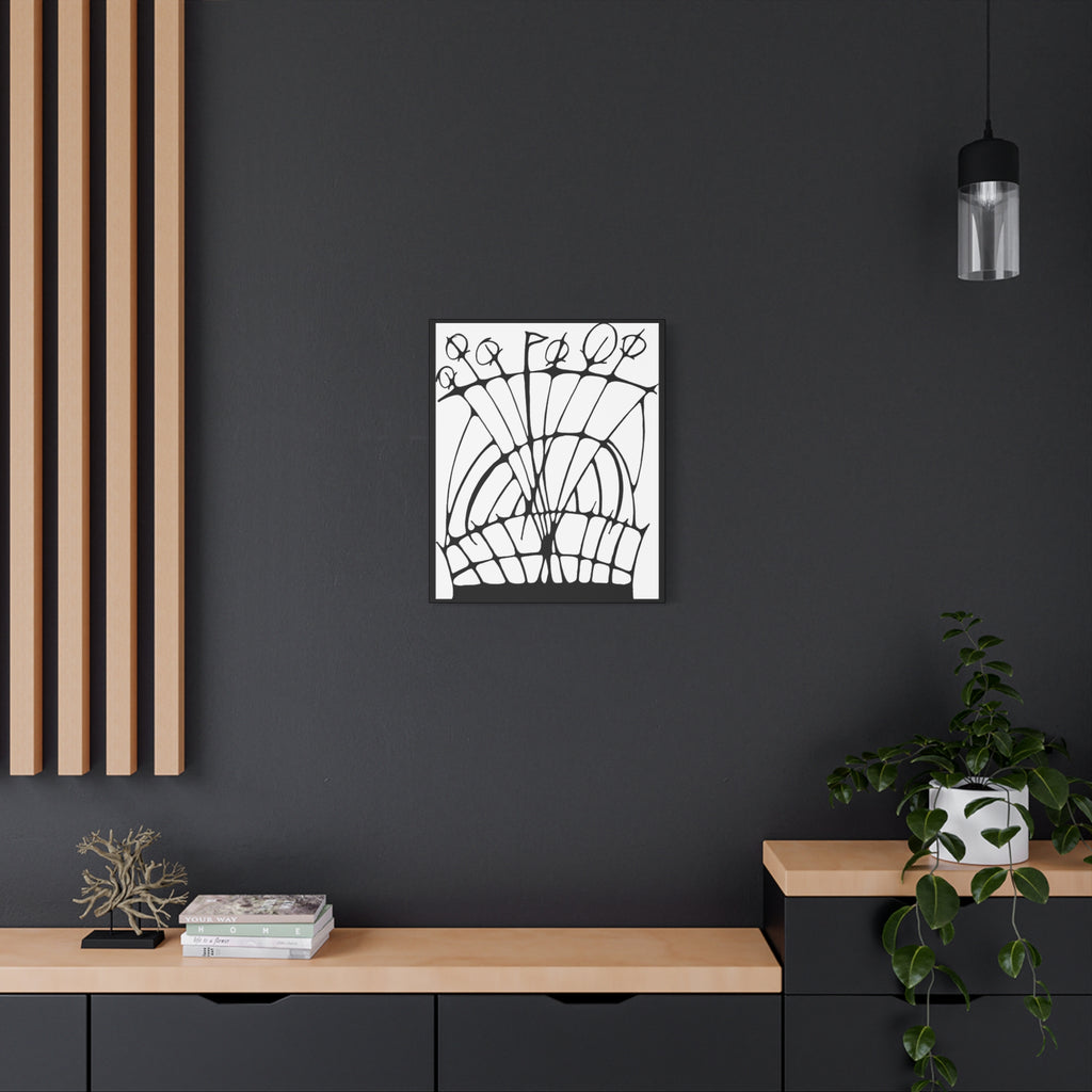Abstract Black & White Floral Canvas Wall Art — Modern Stretched Matte Print