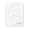 In Her Silence — Matte Canvas Print — Feminine Line Art Wall Art