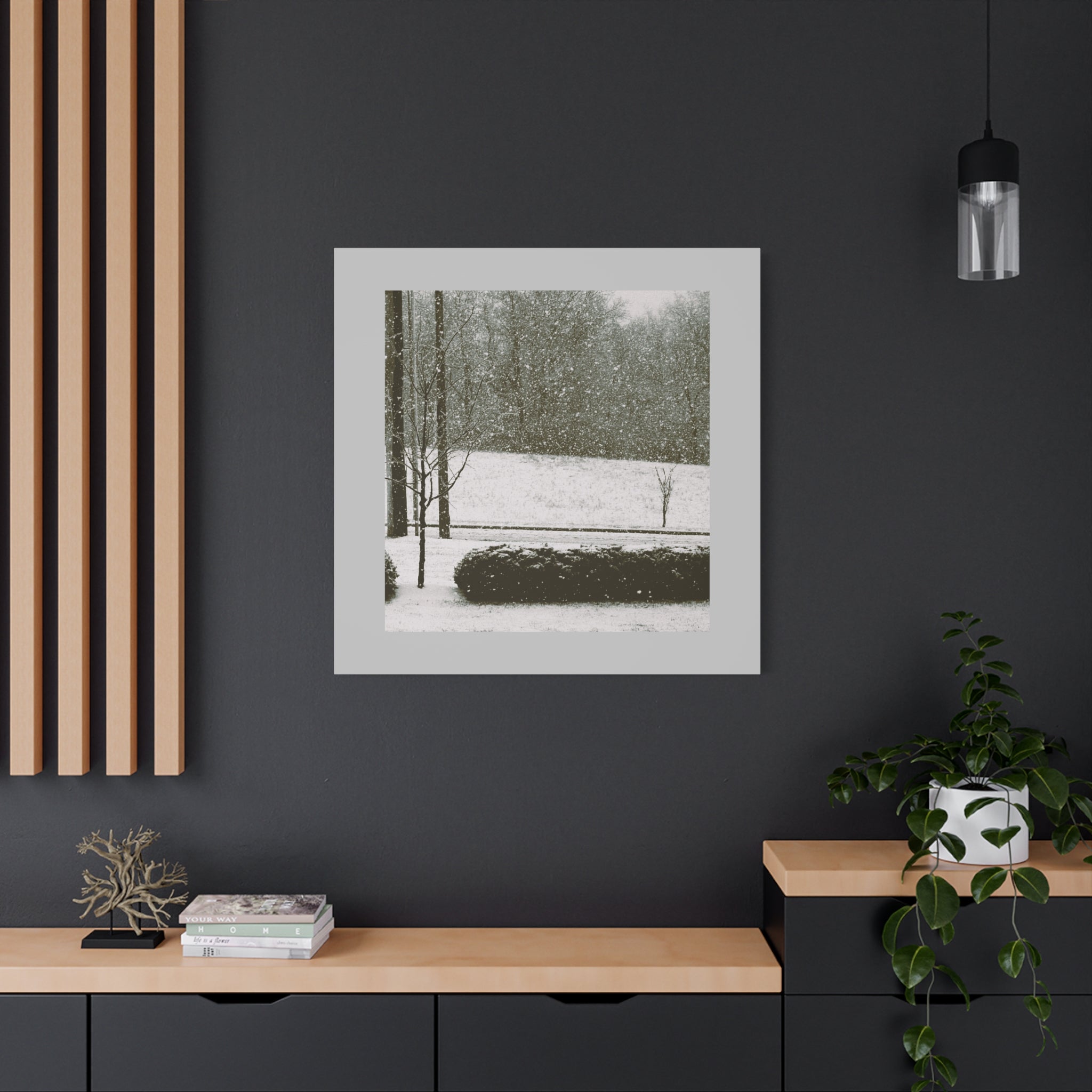 Snowing in the Park — Matte Canvas Print — Winter Landscape Photography Wall Art