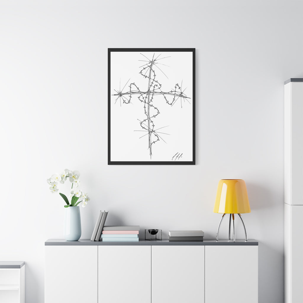 Barbed Wire Cross Matte Canvas Wall Art
