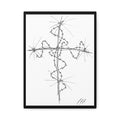 Barbed Wire Cross Matte Canvas Wall Art