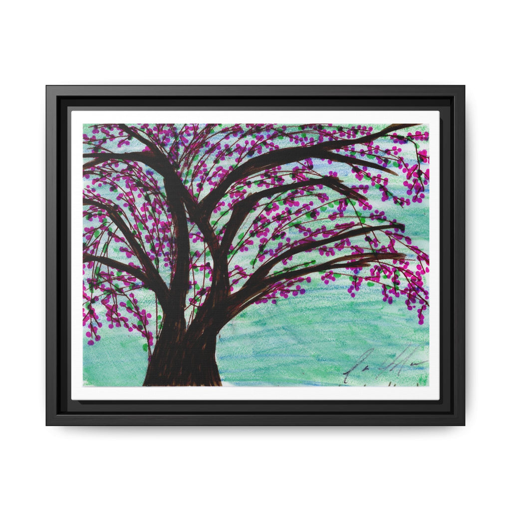 Blossom Tree — Framed Matte Canvas Print — Floral Tree Wall Art