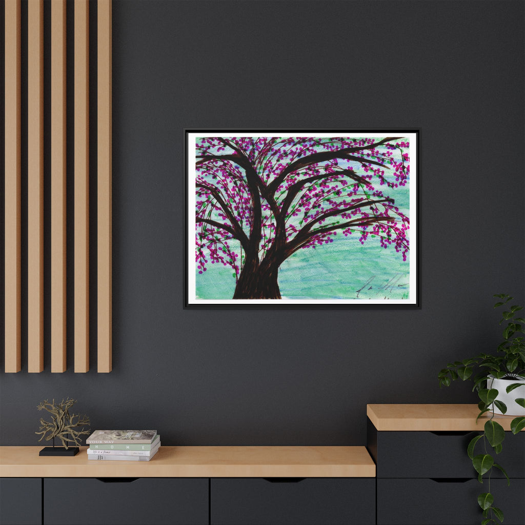 Blossom Tree — Framed Matte Canvas Print — Floral Tree Wall Art
