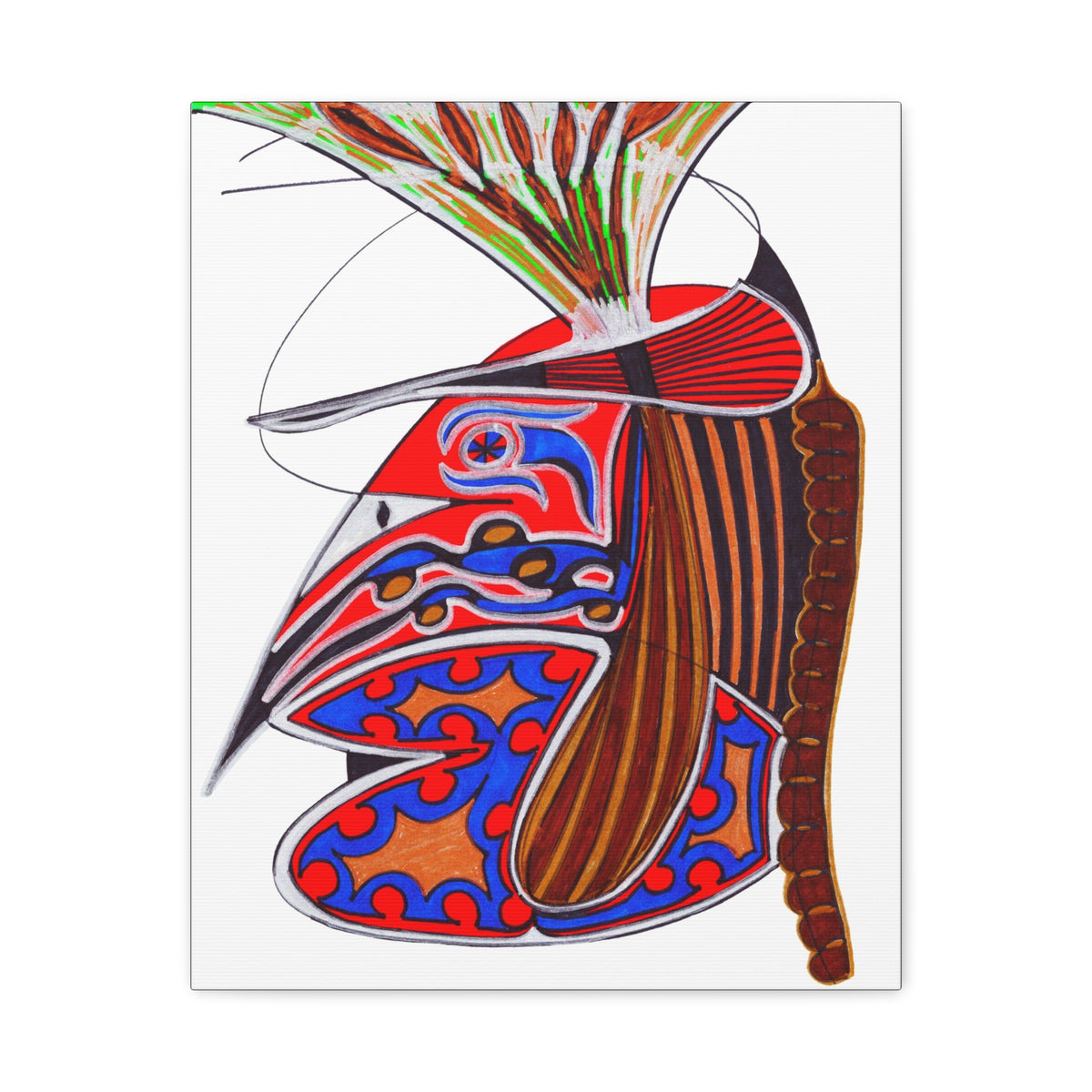 Abstract Tribal Bird Art Canvas