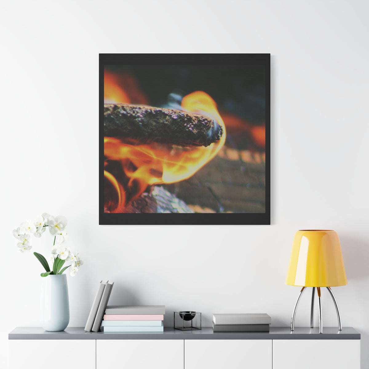 Pyre — The Last Light — Matte Canvas Print — Fire Photography Wall Art