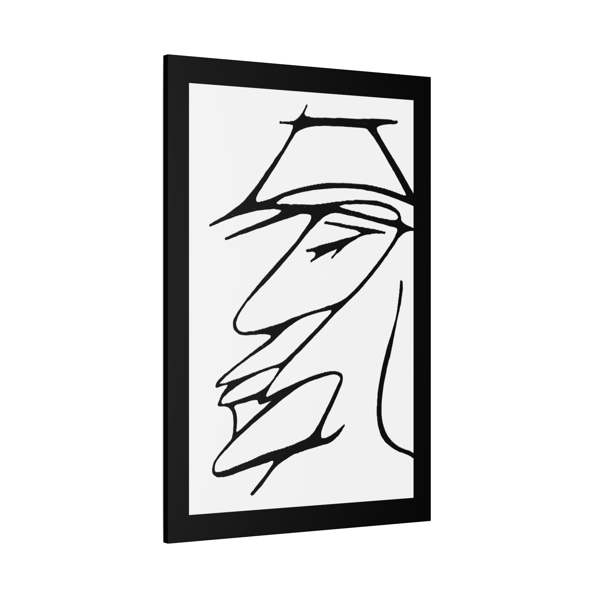 Minimalist Line Art Canvas Print — Abstract Profile Matte Stretched Wall Art