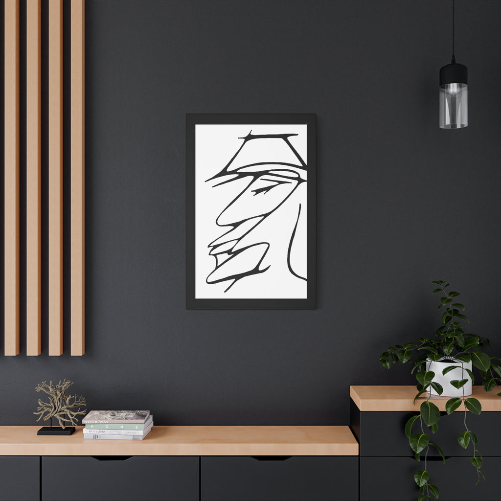 Minimalist Line Art Canvas Print — Abstract Profile Matte Stretched Wall Art