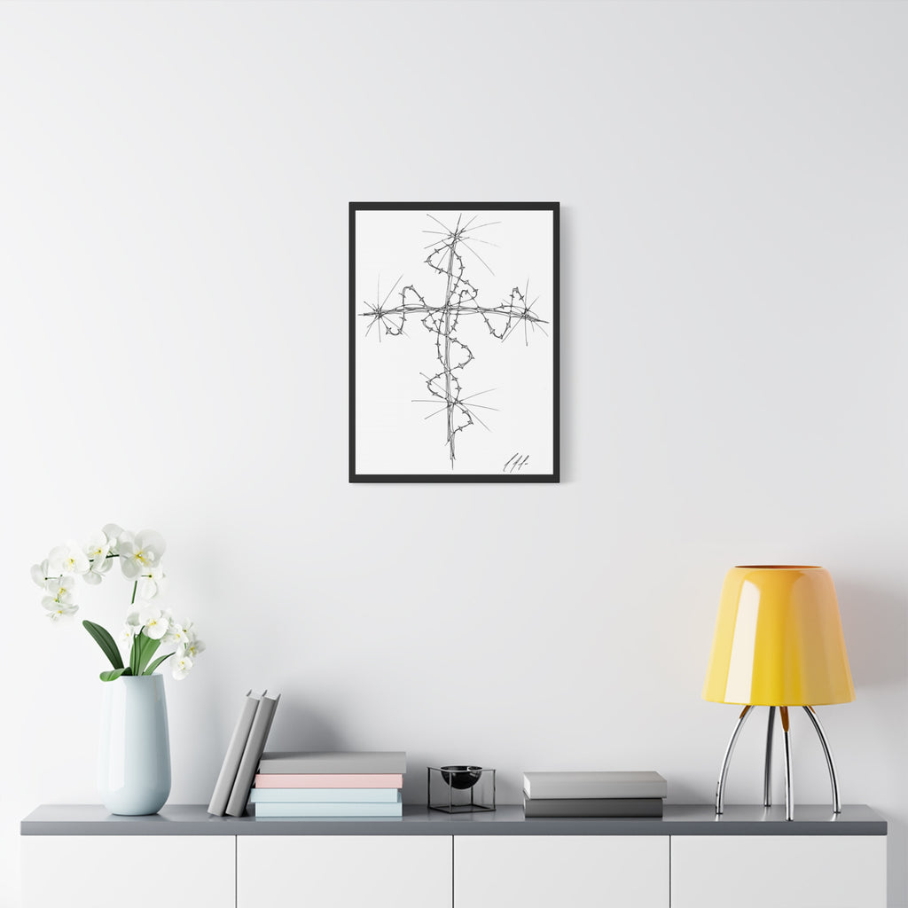 Barbed Wire Cross Matte Canvas Wall Art