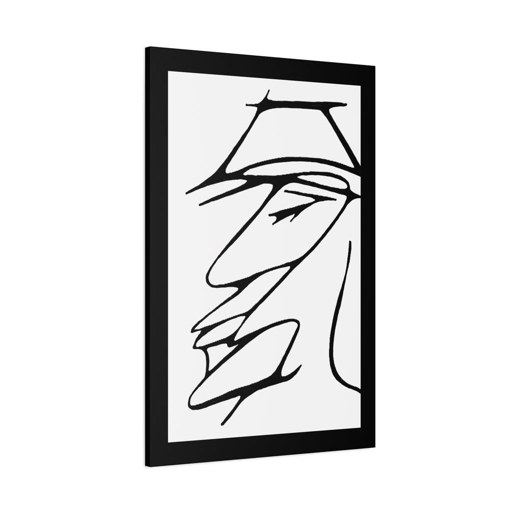 Minimalist Line Art Canvas Print — Abstract Profile Matte Stretched Wall Art