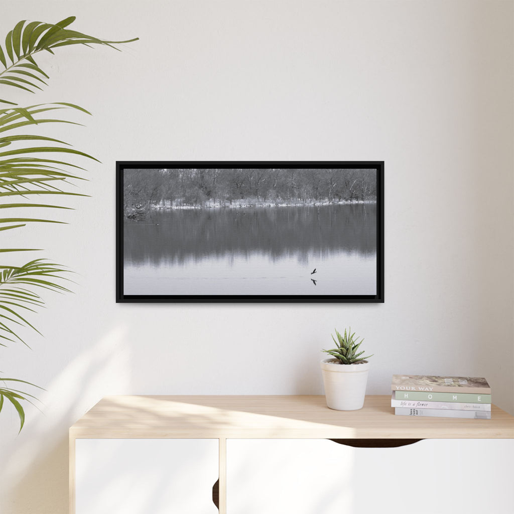 A Quiet Moment — Framed Matte Canvas Print — Black & White Nature Photography Wall Art