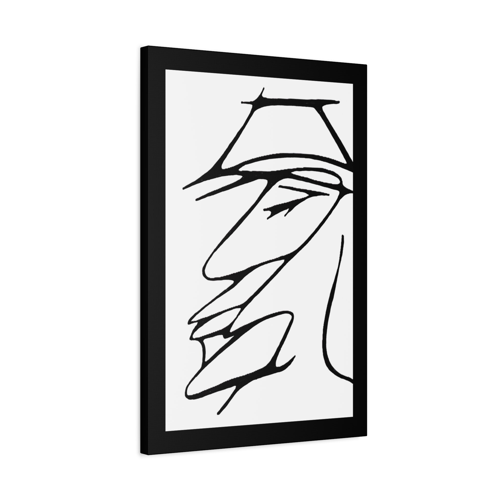 Minimalist Line Art Canvas Print — Abstract Profile Matte Stretched Wall Art